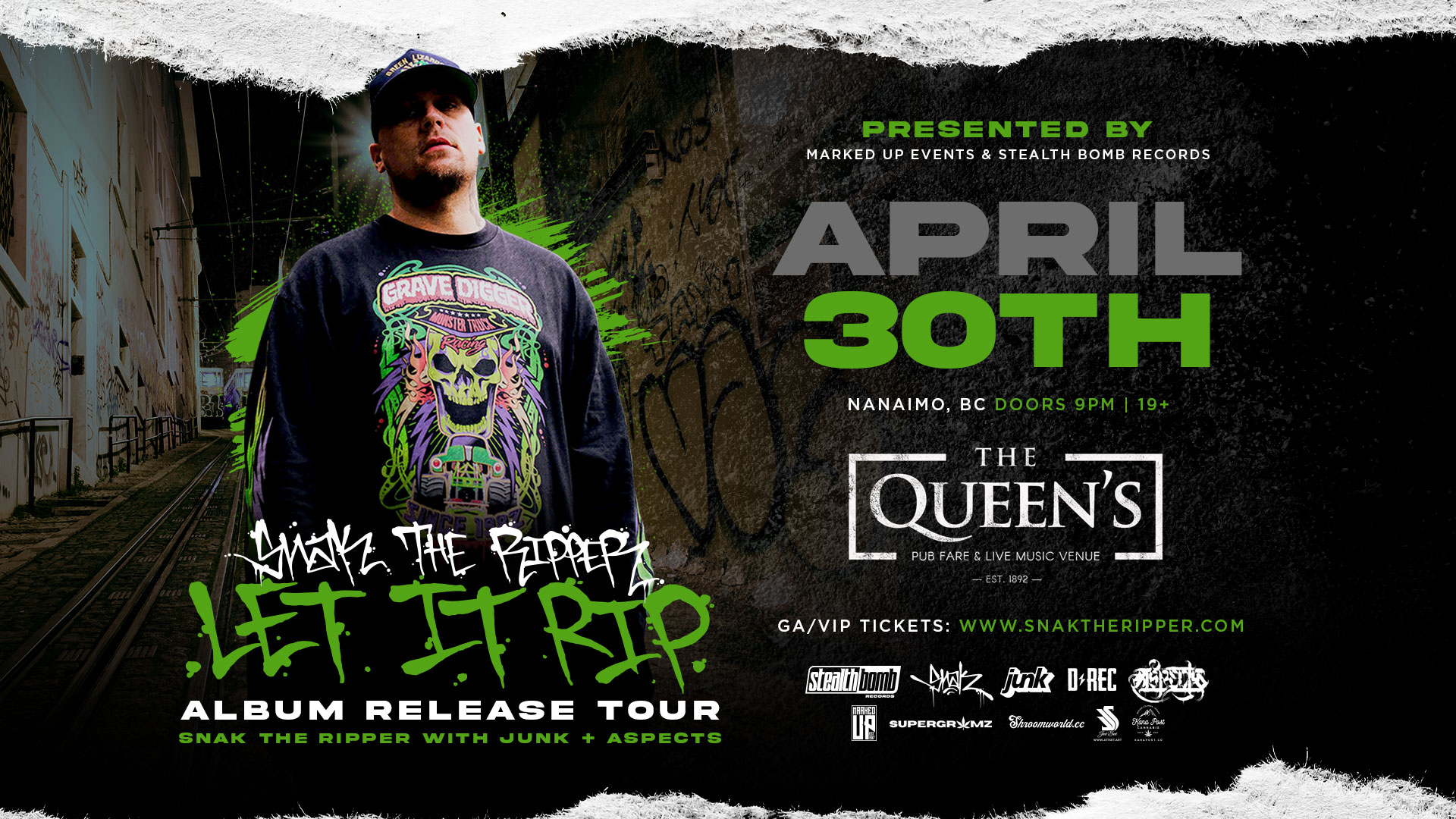 Snak The Ripper Live @ The Queens (NANAIMO, BC) - 4/30/2022